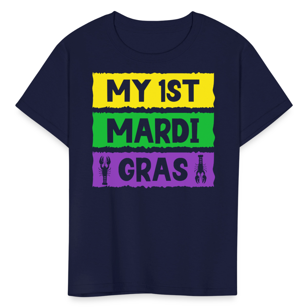 Carnival Kids My First Mardi Gras Baby T-shirt - navy