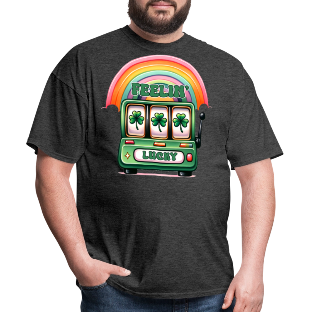 Lucky Slot Machine St Patrick’s Day T-shirt - heather black