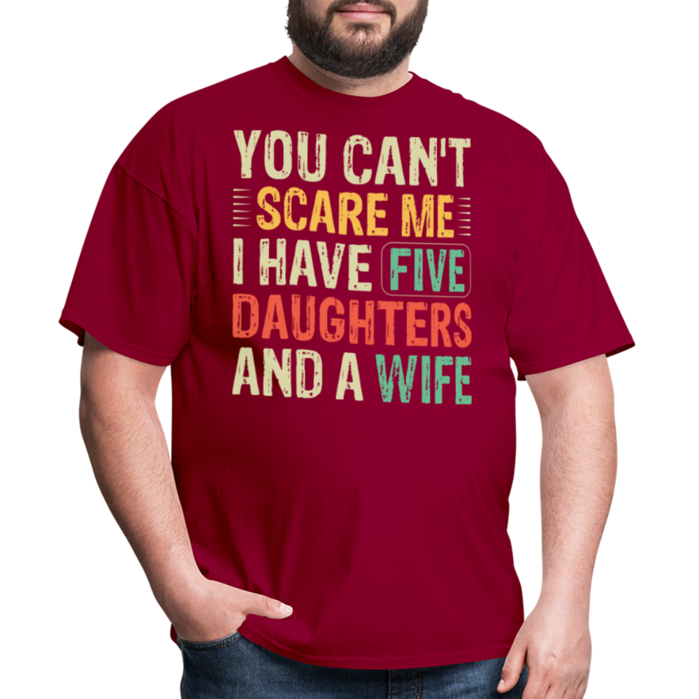 Best Father’s Day Gift For Dads With Multiple Daughters And A Wife T-shirt - dark red