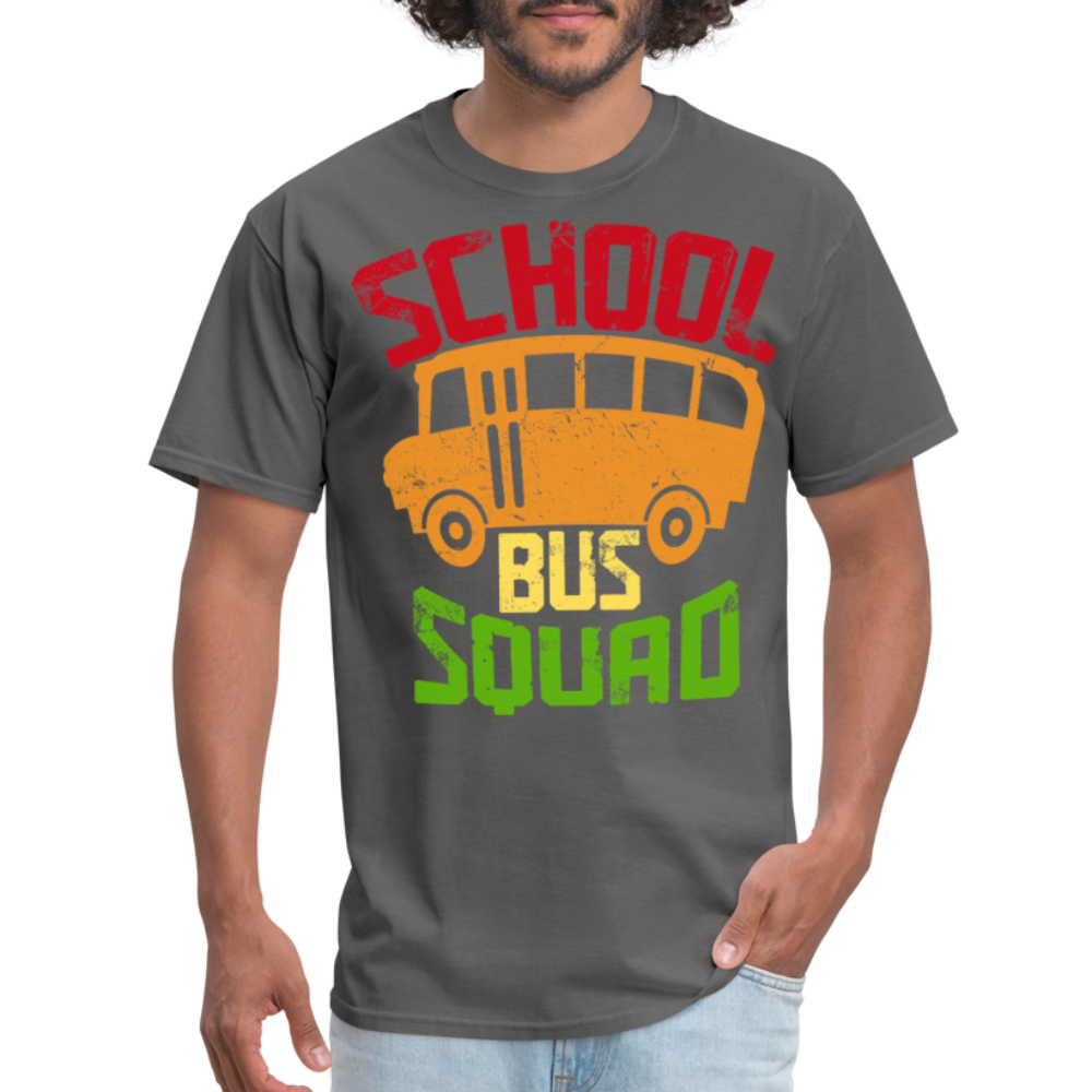 Vintage School Bus Tee for Drivers & Staff School Bus Squad T-shirt - charcoal