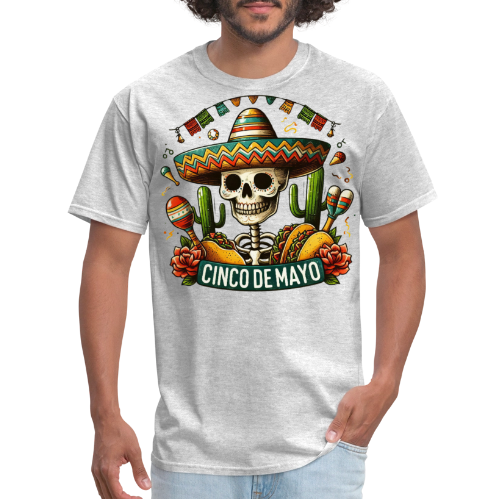 Mexican Festival Outfit Ideas Cinco de Mayo Skull T-shirt - heather gray