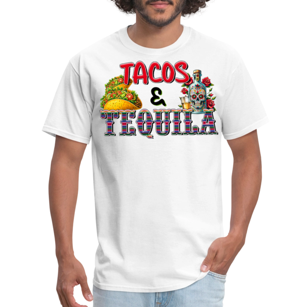 Taco Tuesday And Tequila Drinking Graphic T-shirt - white