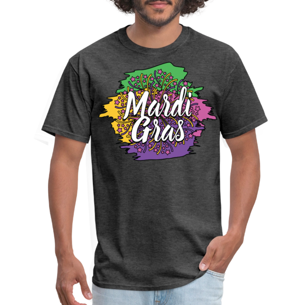 Mardi Gras Graphic Shirt For Men and Women Funny and Trendy Mardi Gras T-Shirt - heather black