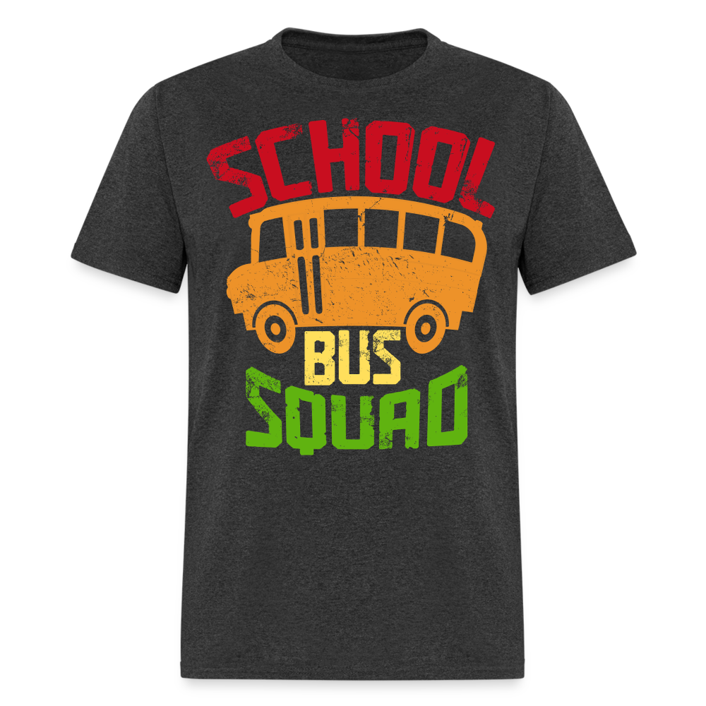 Vintage School Bus Tee for Drivers & Staff School Bus Squad T-shirt - heather black