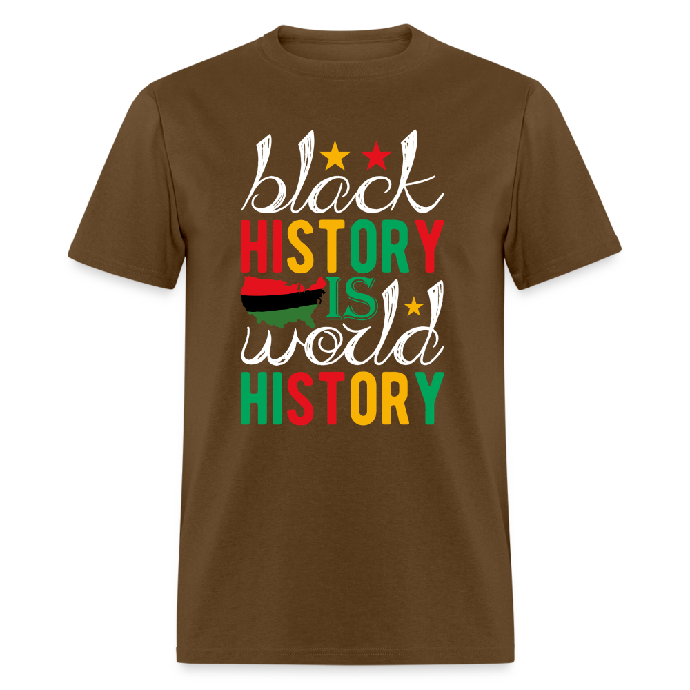 African American Heritage Tee Black History is World History T-shirt - brown