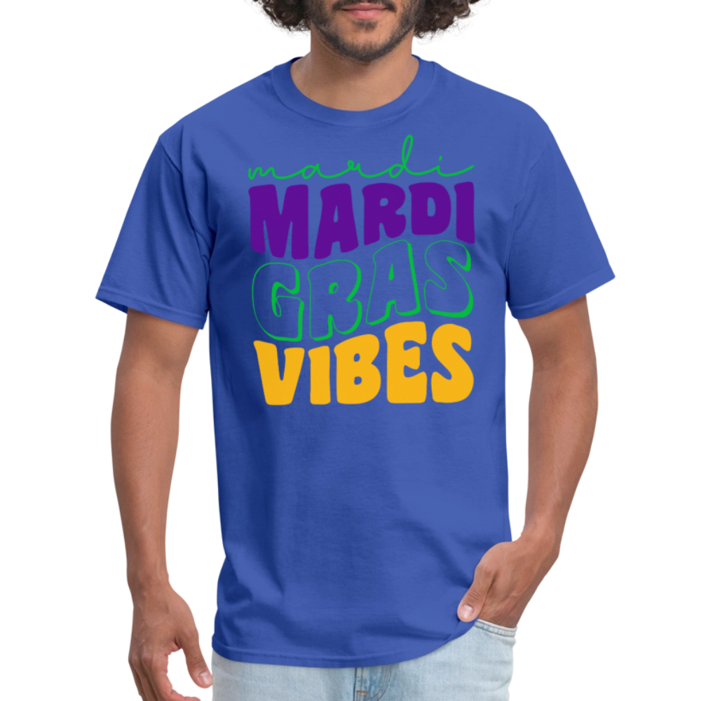 Colorful Mardi Gras Vibes Unisex T-shirt - royal blue