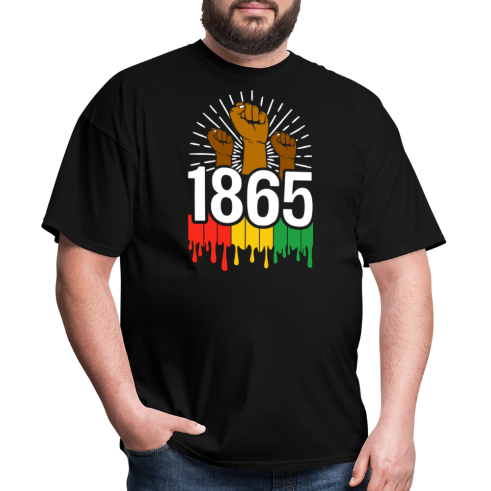 Juneteenth 1865 Tee for Black History Month Raised Fist Revolution T-shirt - black