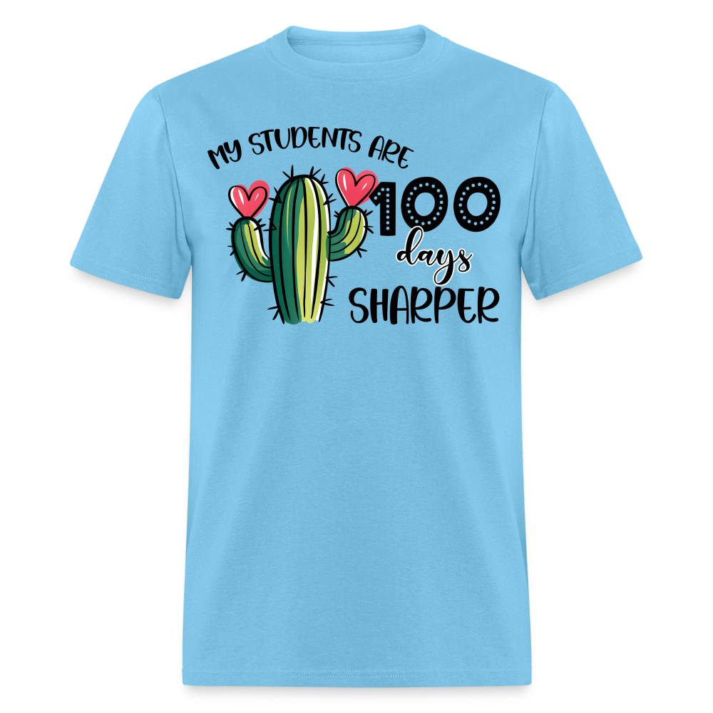 100th Day Of School Outfit For Teachers Cactus Theme 100 Days T-shirt - aquatic blue