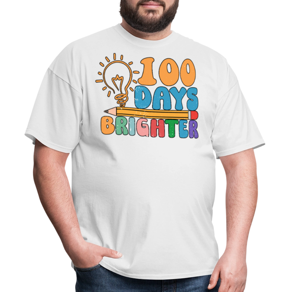 100 Days Brighter Shirt for Teachers Fun School Milestone T-Shirt - white