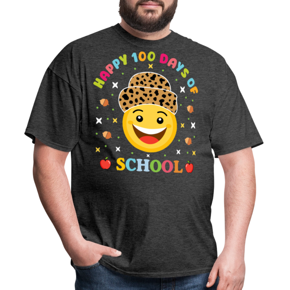 Leopard Print 100 Days Of School Shirt For Teachers Unisex T-Shirt - heather black