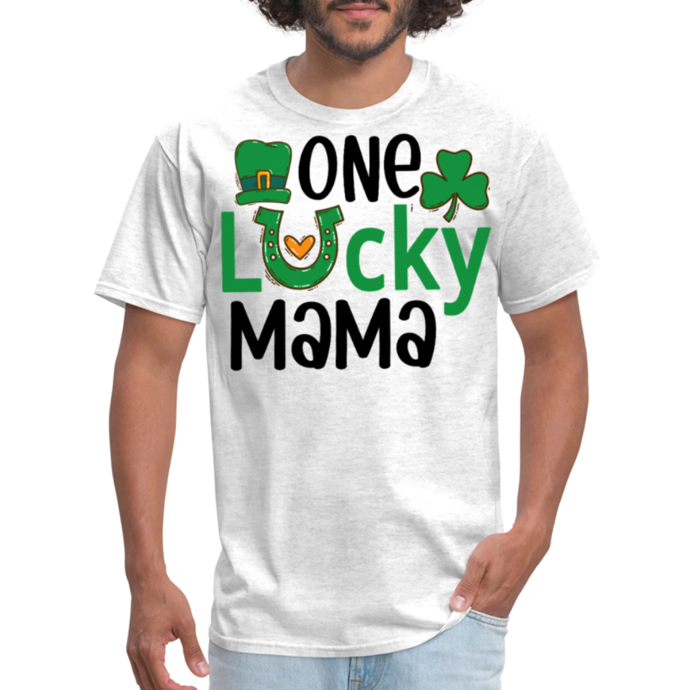 One Lucky Mama St Patrick's Day Mom T-shirt - light heather gray
