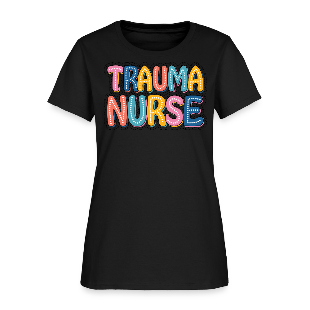 Colorful Trauma Nurse T-Shirt - black