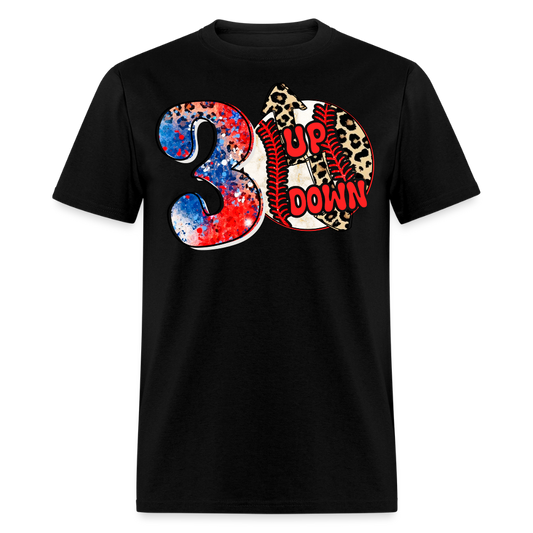 Leopard Print Baseball Mom T-Shirt - black