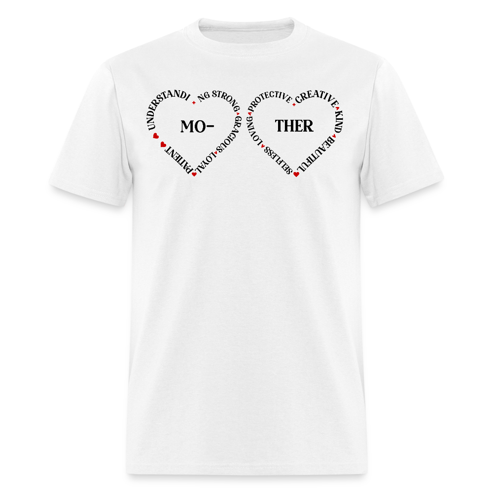 Sentimental Mom Heart Shaped Mother T-shirt - white