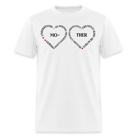 Sentimental Mom Heart Shaped Mother T-shirt - white