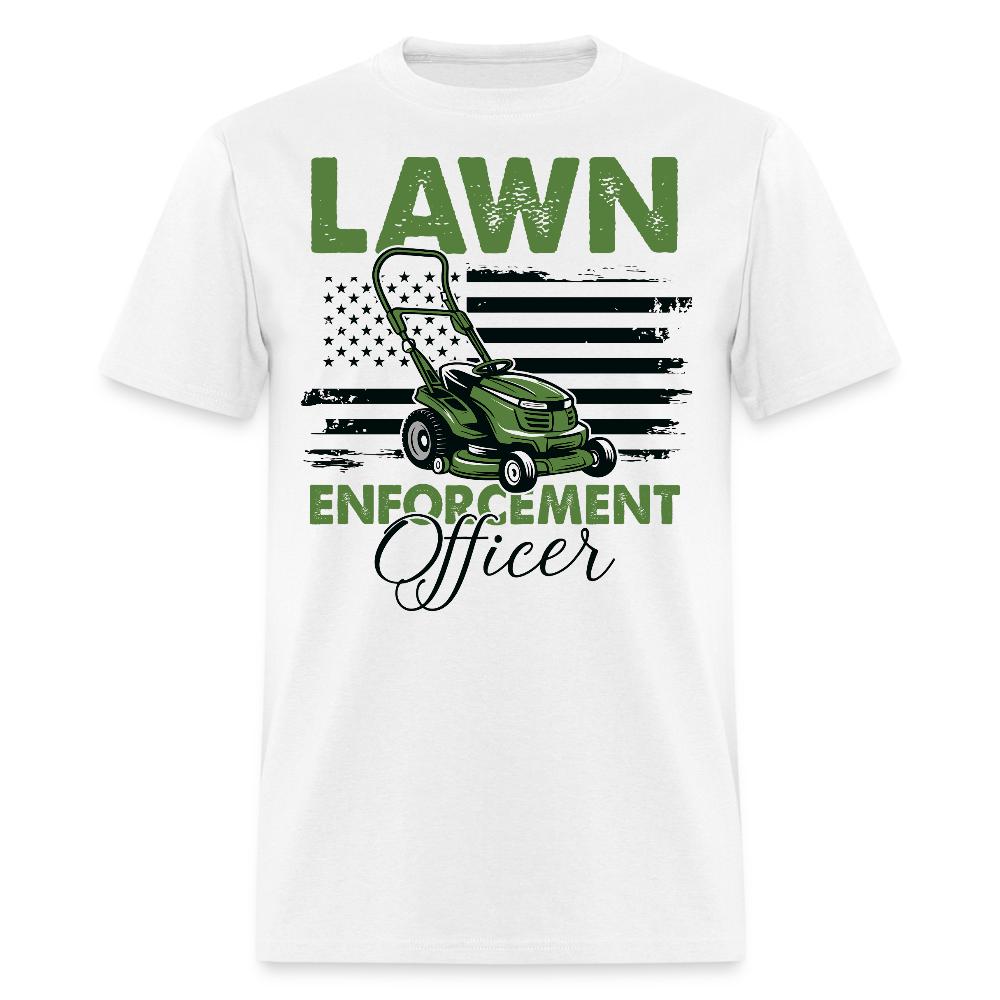 Lawn Enforcement Officer Dad T-shirt - white