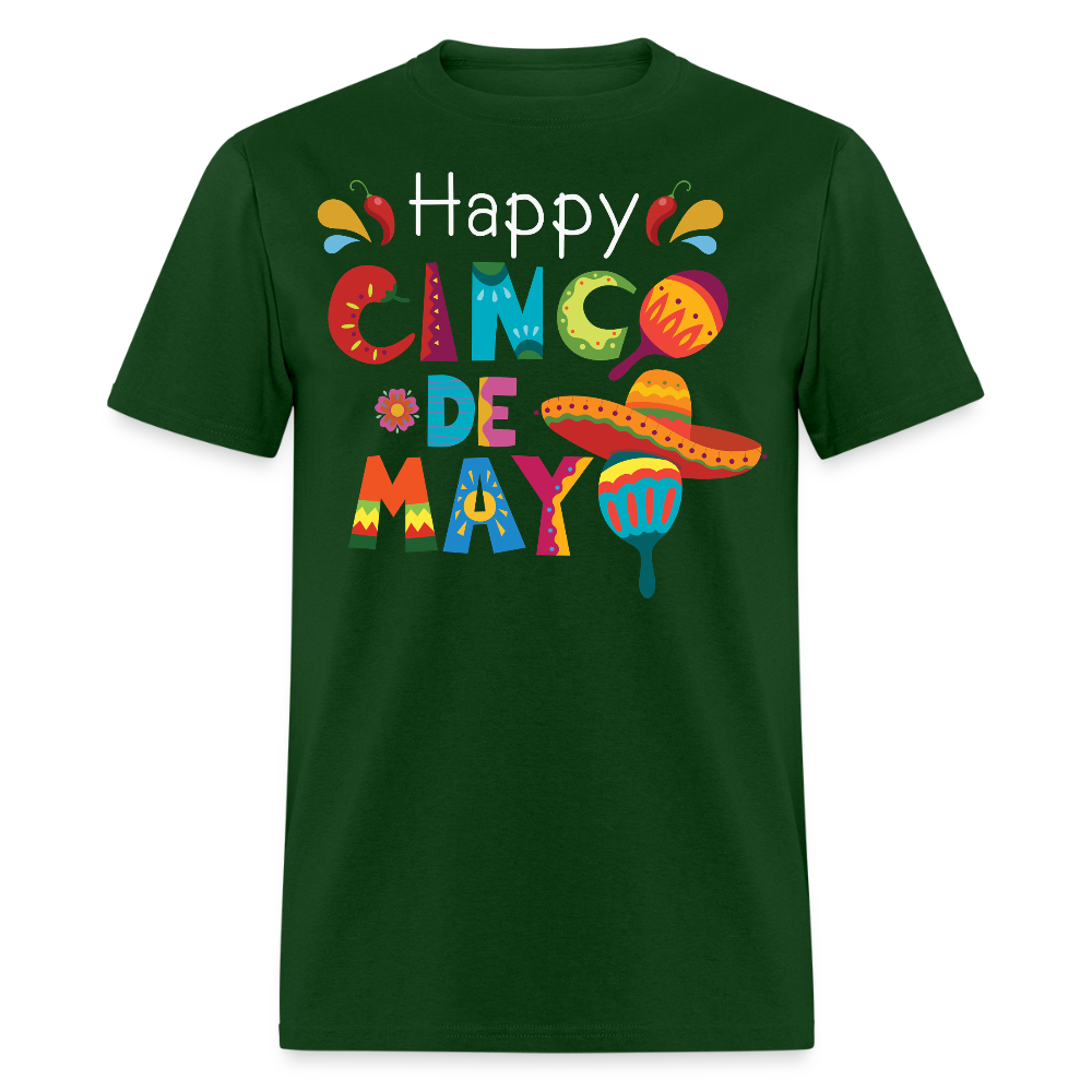 Funny Cinco De Mayo Party Outfit Colorful Mexican Fiesta T-shirt - forest green