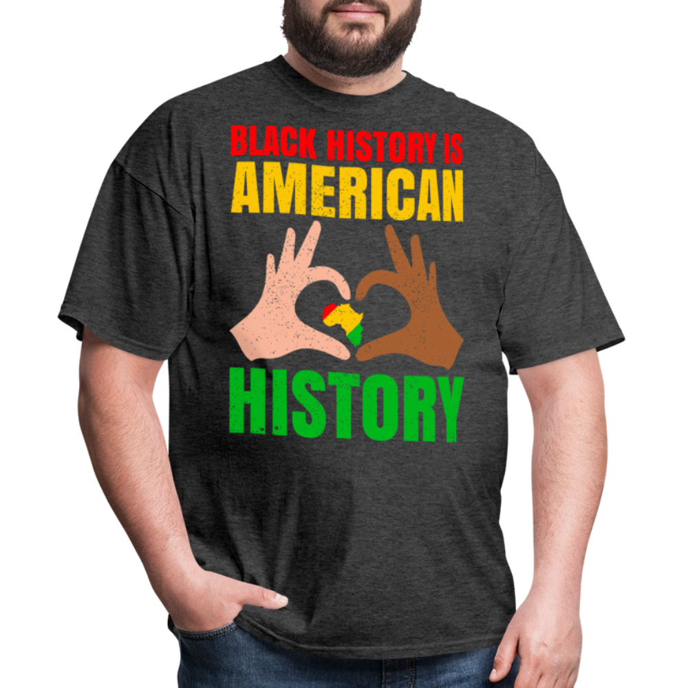 Celebrate African American Heritage Black History is American History T-shirt - heather black