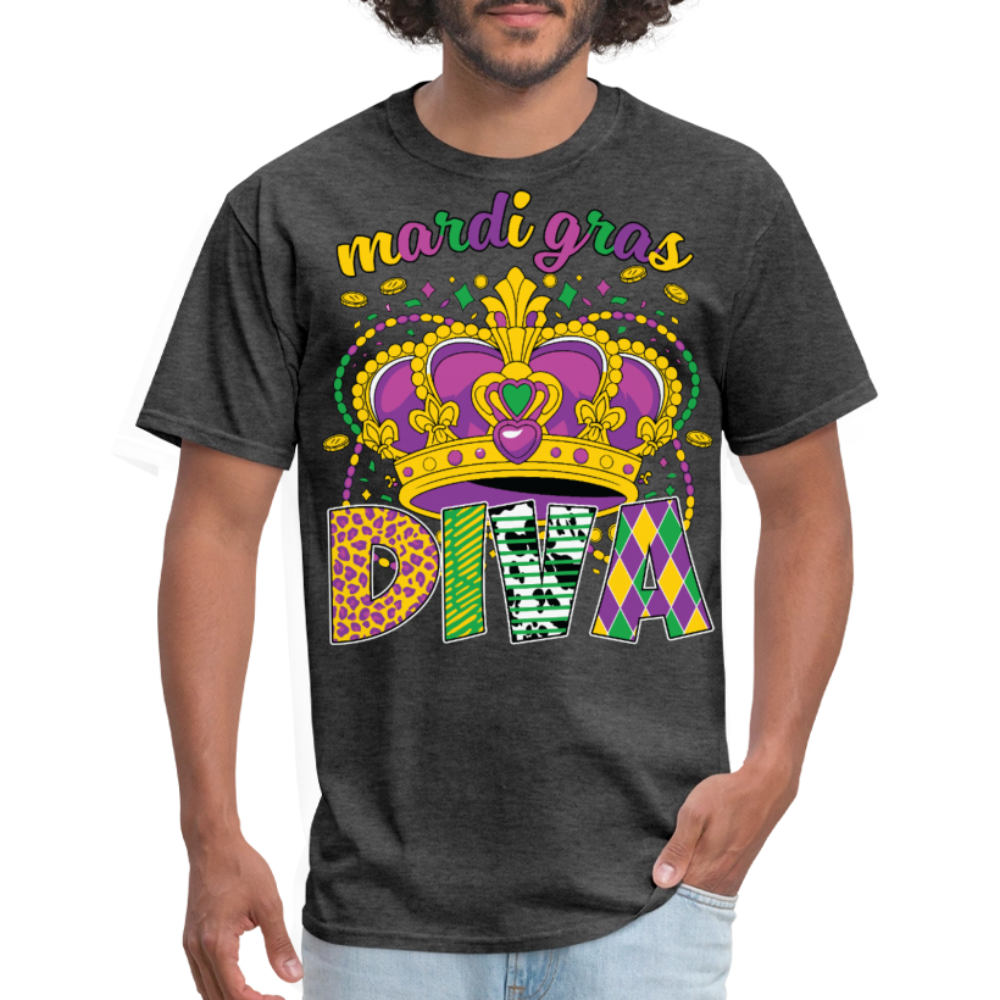 Mardi Gras Diva Shirt For Women Mardi Gras Queen T-shirt - heather black