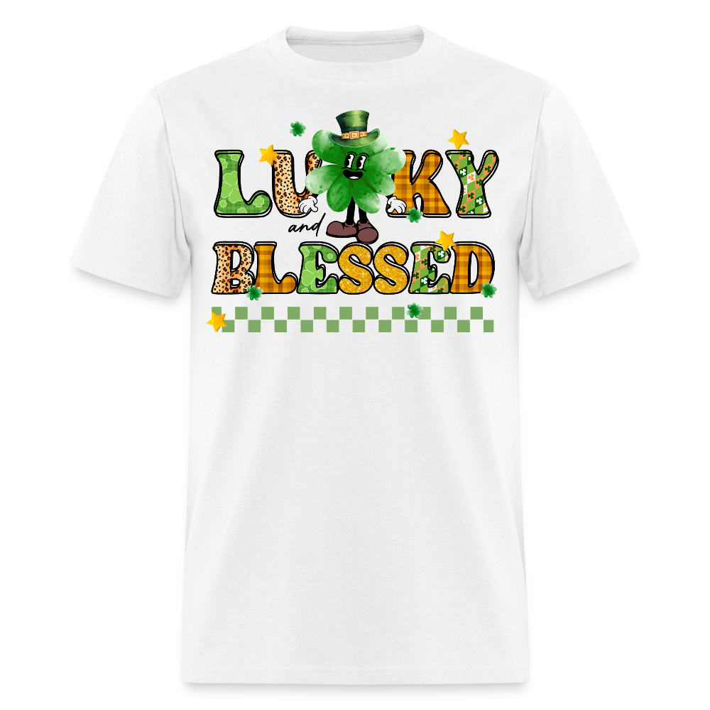 Blessed And Lucky Irish Holiday T-shirt - white