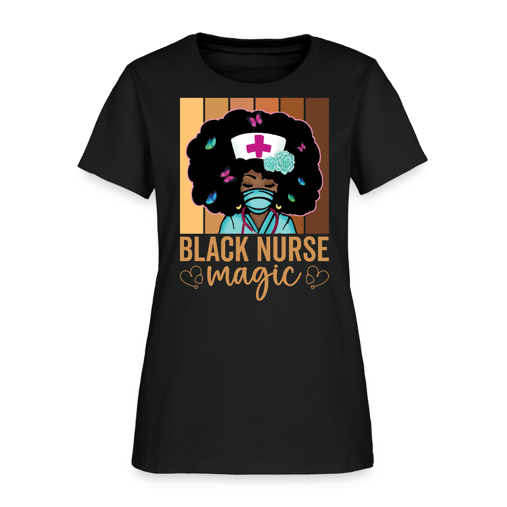 Black Nurse Magic Healthcare Worker Gift T-Shirt - black
