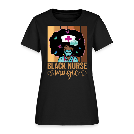 Black Nurse Magic Healthcare Worker Gift T-Shirt - black