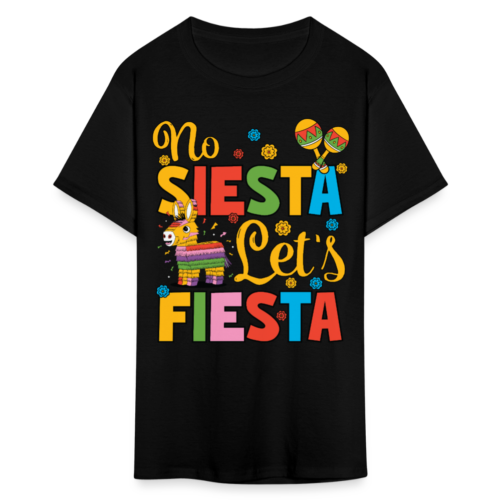 Funny Mexican Party Shirt for Fiesta Celebrations No Siesta Let's Fiesta T-shirt - black