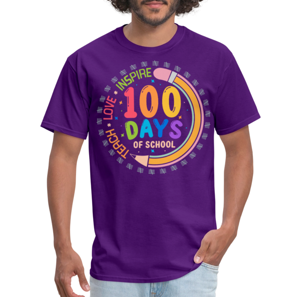 100th Days Of School Shirt For Teachers School Milestone Celebration T-shirt - purple