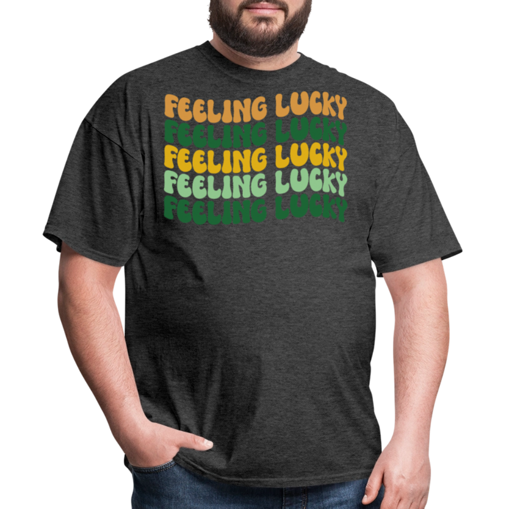 Retro Feeling lucky St Patrick’s Day T-shirt - heather black