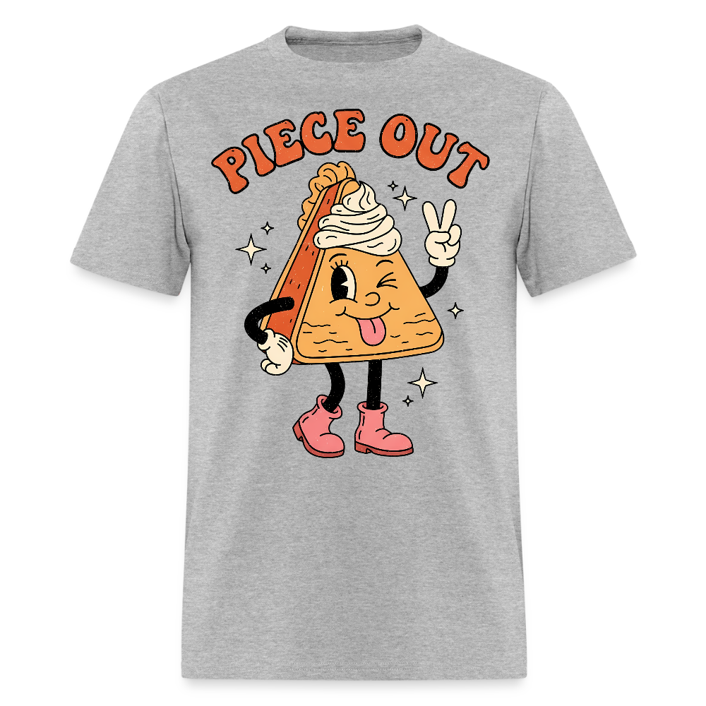 Piece Out Pie Funny Retro Food Thanksgiving T-Shirt - heather gray