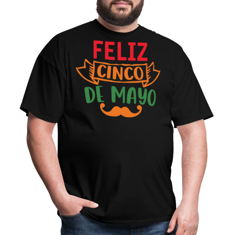 Mexican-themed Graphic Tees Feliz Cinco De Mayo T-shirt - black