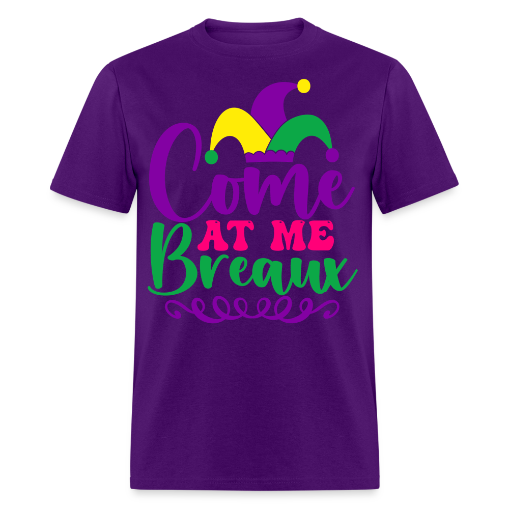 Mardi Gras Jester Hat Tee Come at me Breaux T-shirt - purple