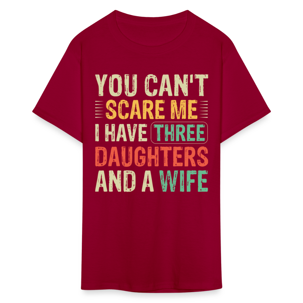 Best Gift For A Father Of Three Daughters And A Wife Unisex T-shirt - dark red