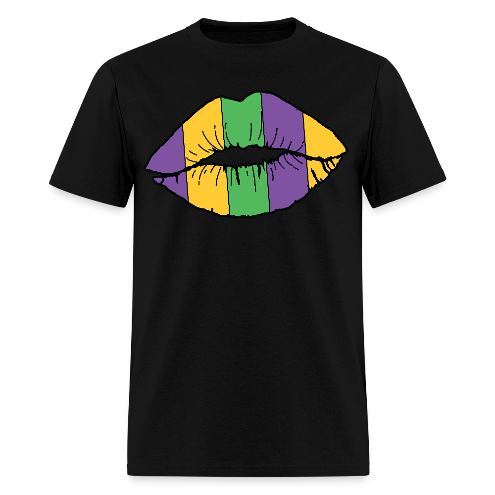 Mardi Gras Lips Tee For Women New Orleans Carnival T-Shirt - black