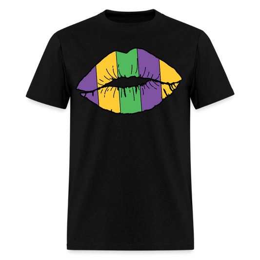 Mardi Gras Lips Tee For Women New Orleans Carnival T-Shirt - black