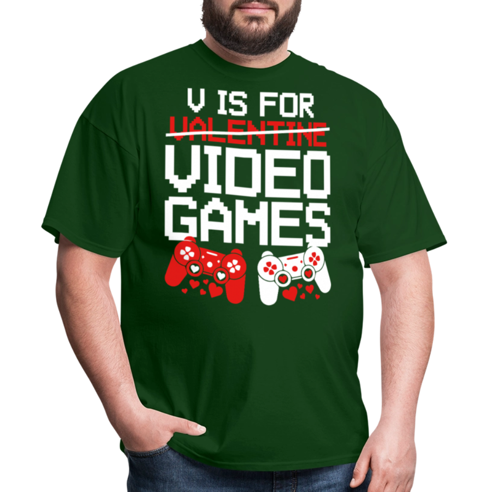 Valentine’s Day Gifts For Gamers Funny Gaming Couple Matching T-shirt - forest green