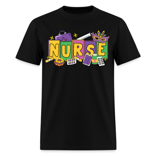 Mardi Gras Nurse Shirt For Healthcare Workers Nurse Appreciation T-shirt - black