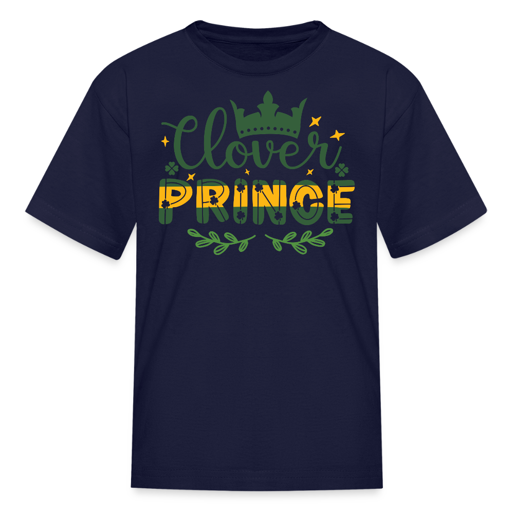 Clover Prince St Patrick’s Day Kids T-shirt - navy