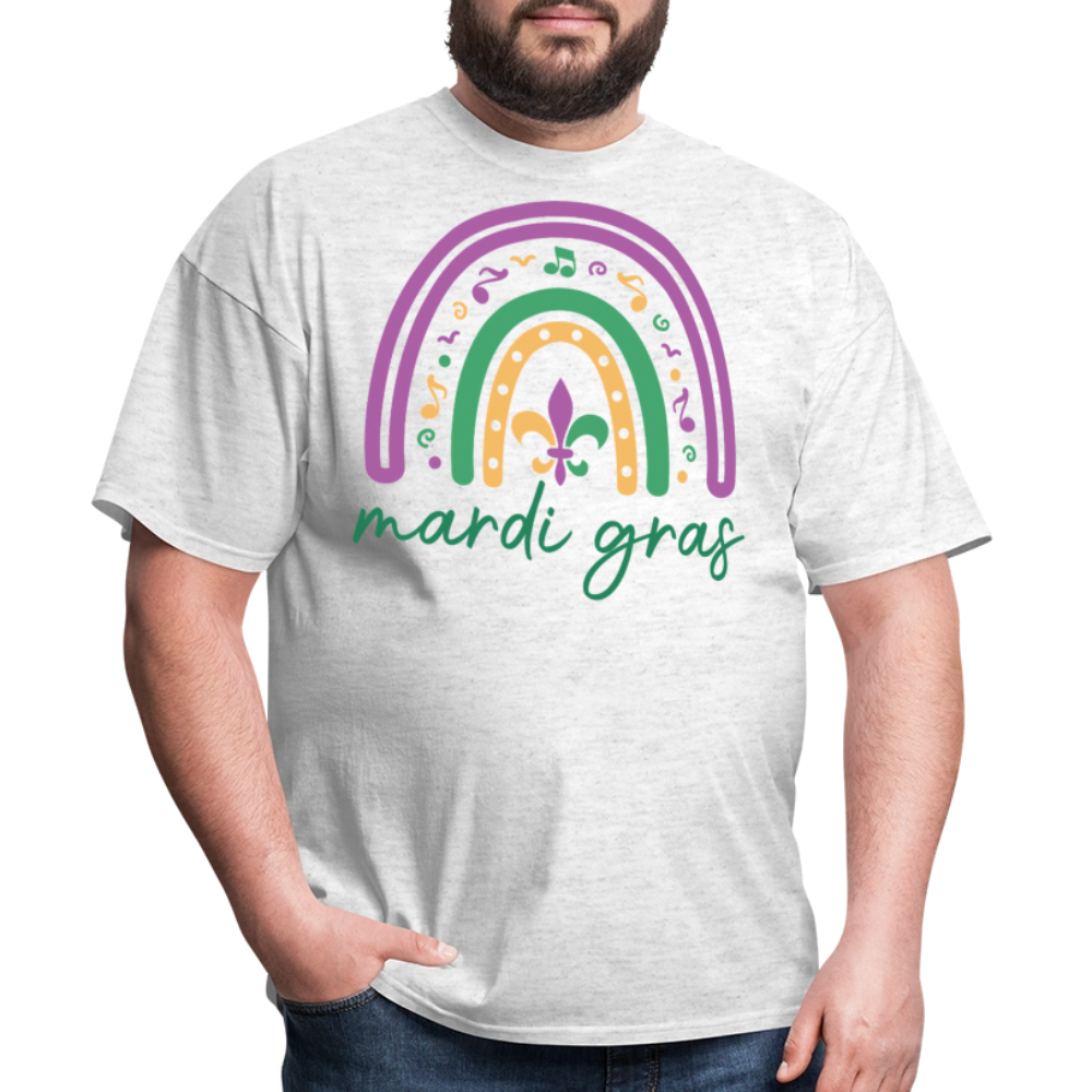 Purple Green Gold Carnival Tee Mardi Gras Rainbow Shirt For Women - light heather gray