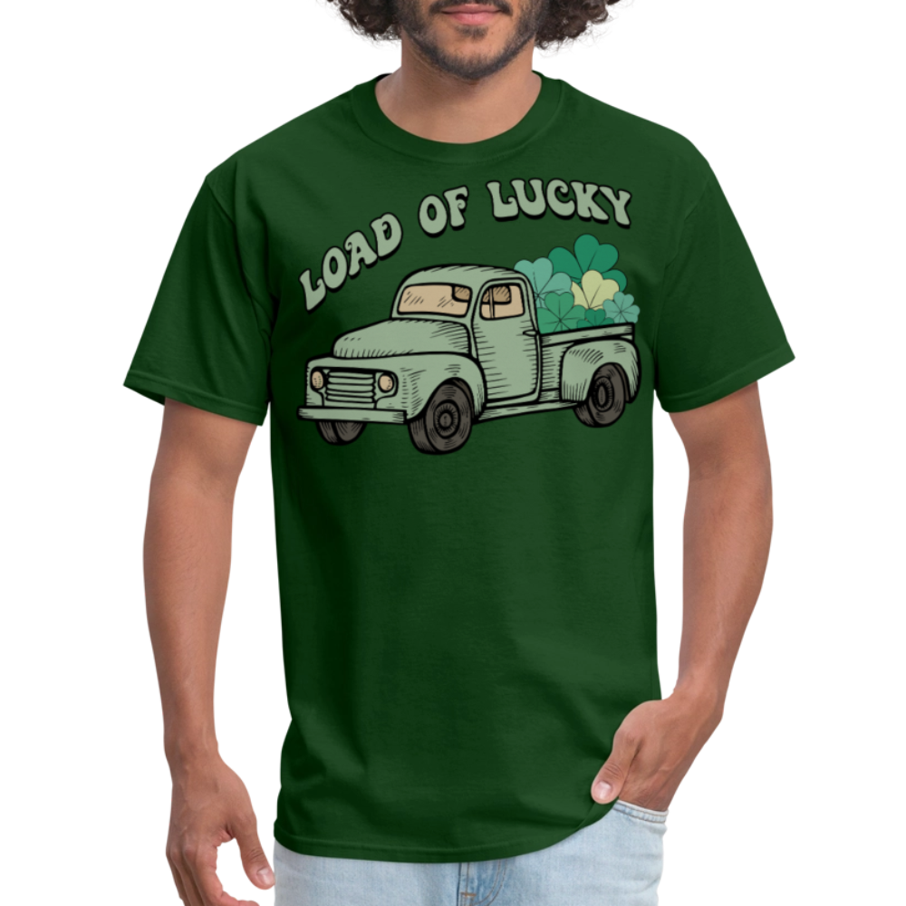 Lucky Truck Shamrock St Paddy’s Design T-shirt - forest green