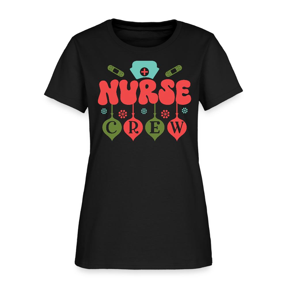 Retro Nurse Crew Christmas T-Shirt - black