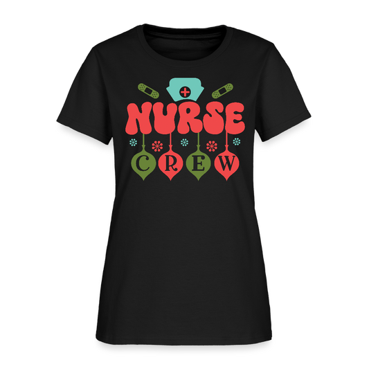 Retro Nurse Crew Christmas T-Shirt - black
