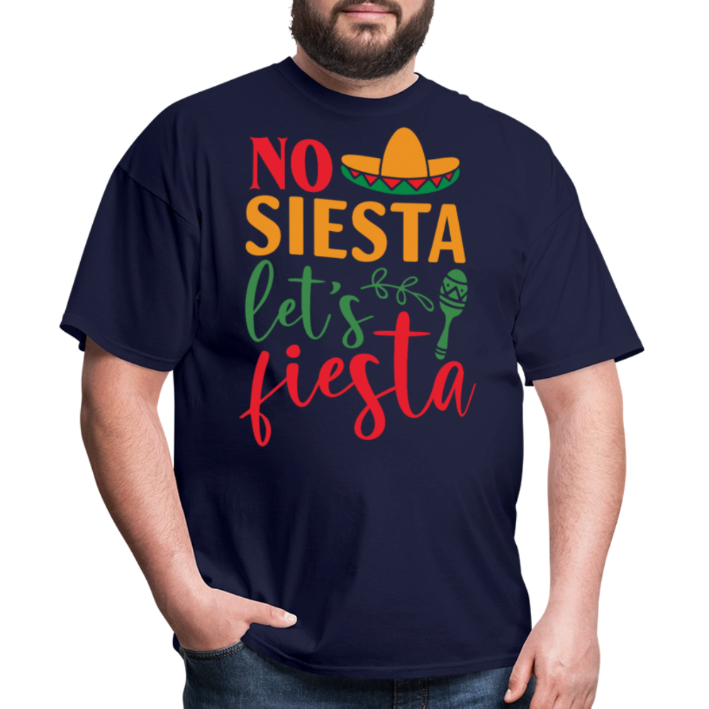 Funny Cinco de Mayo Party Tee No Siesta Let's Fiesta T-shirt - navy