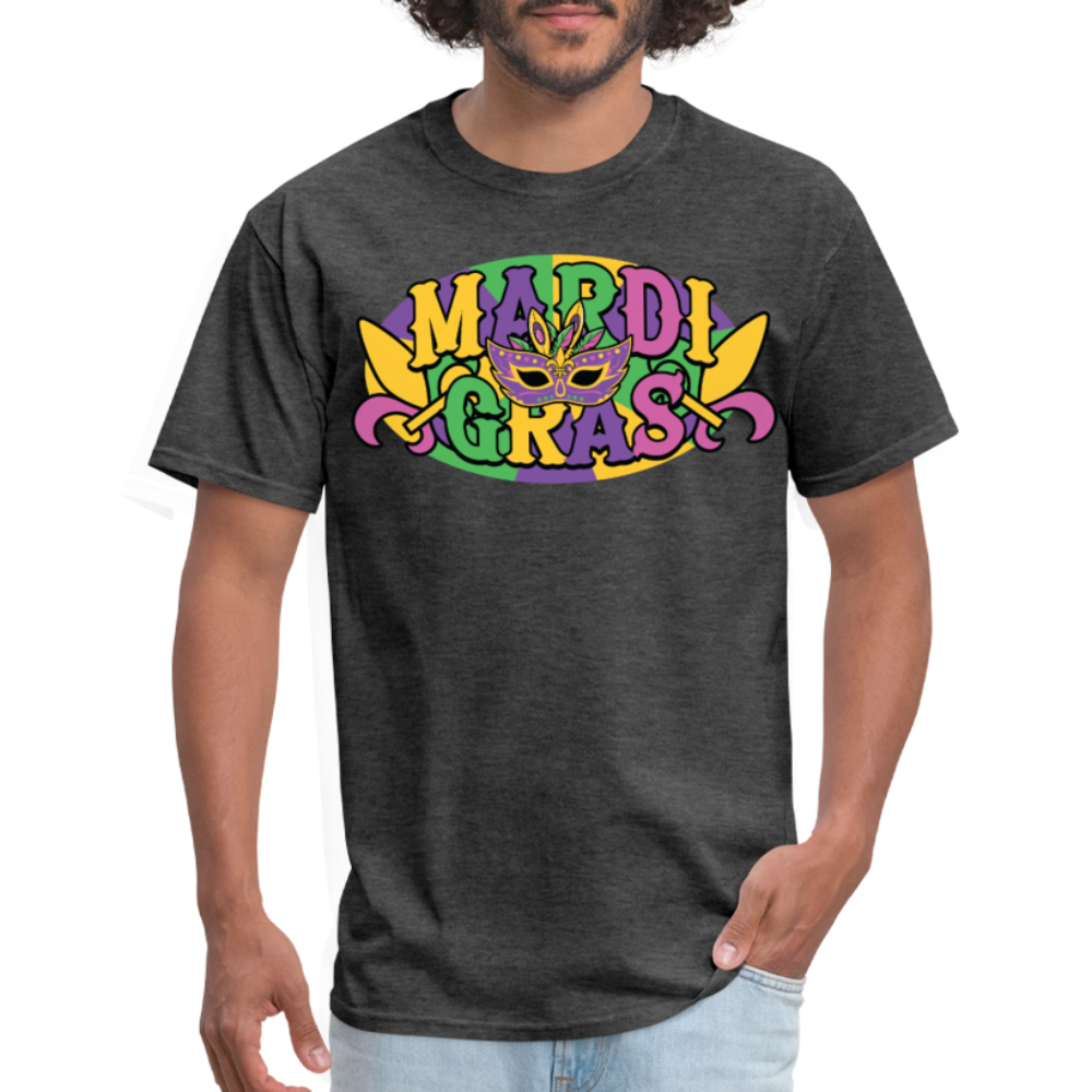 Funny Mardi Gras Festival Shirt Colorful New Orleans Party T-shirt - heather black