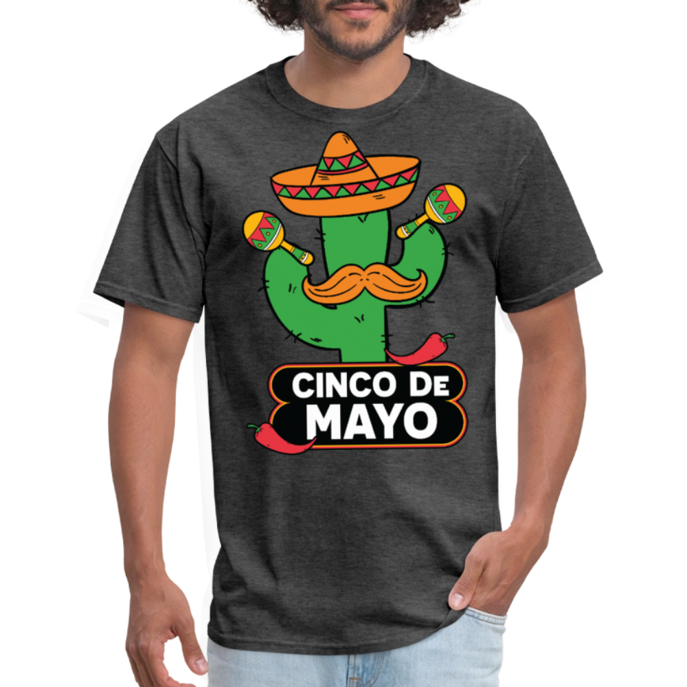 Mexican Fiesta Party Tee Funny Cinco De Mayo Cactus T-shirt - heather black