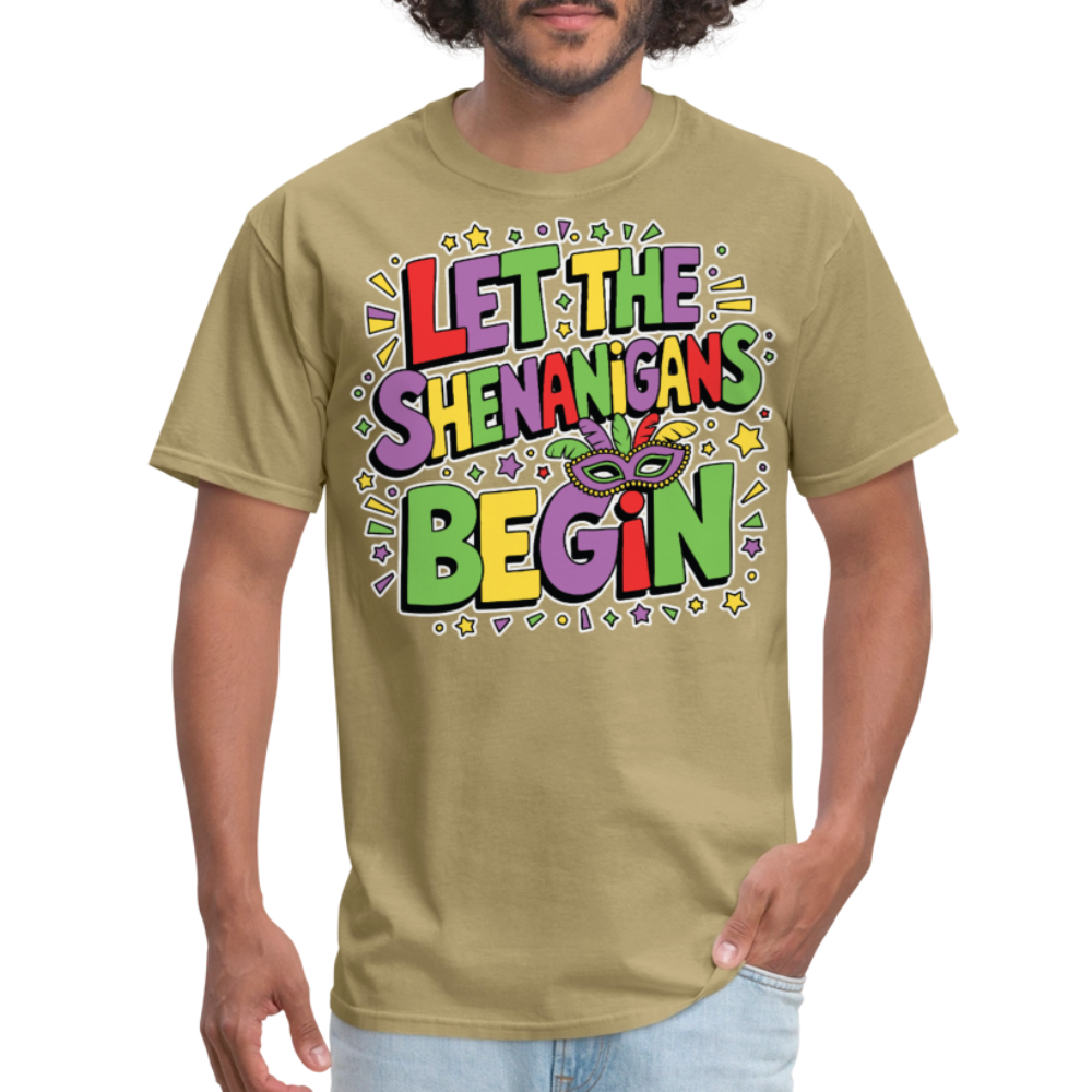 Masquerade Theme Party Outfit Let the Shenanigans Begin Classic T-Shirt - khaki