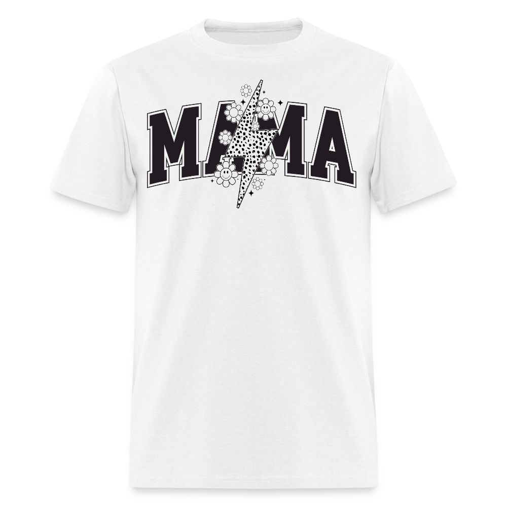 Retro Mama Graphic Tee Floral Mama T-shirt - white