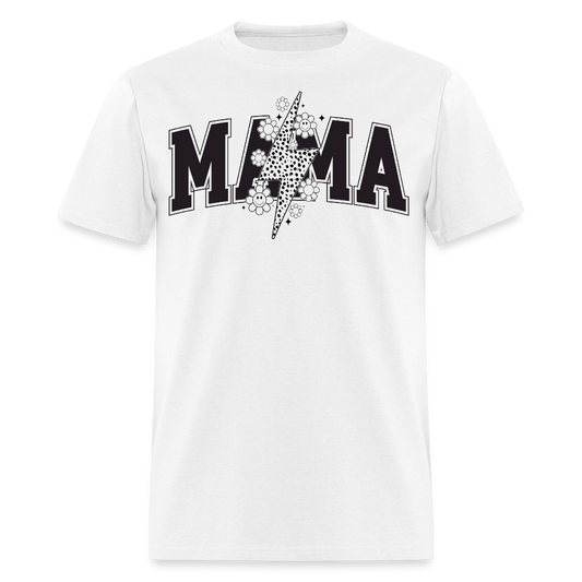 Retro Mama Graphic Tee Floral Mama T-shirt - white