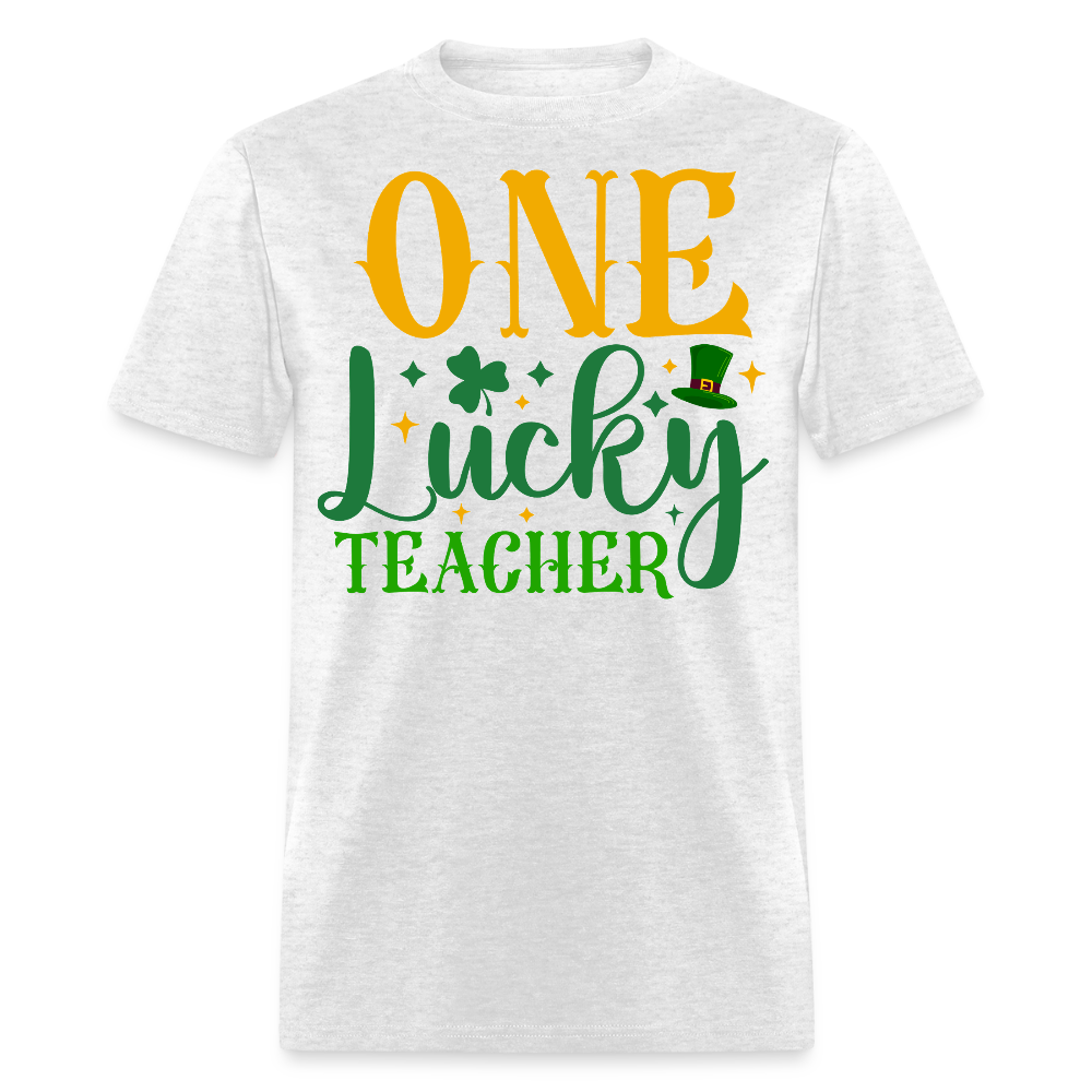 Lucky Teacher St Patrick’s Day Clover T-shirt - light heather gray