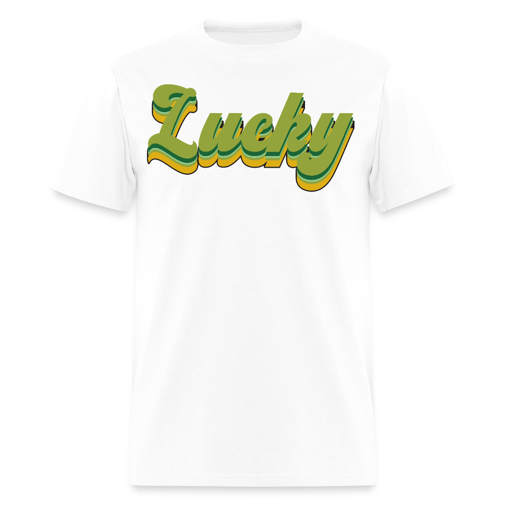 Green Lucky Shamrock-inspired Graphic T-shirt - white